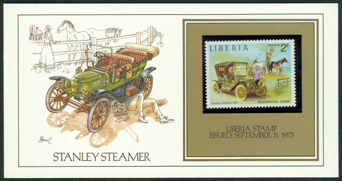 Liberia Stanley Steam Car Stamp
